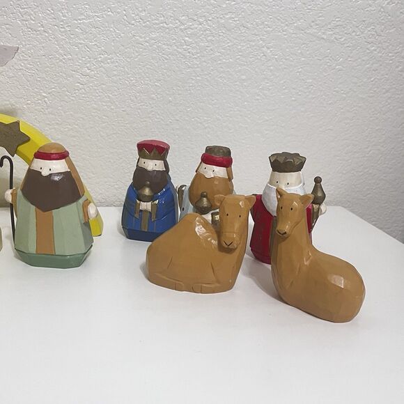 Vintage Midwest of Cannon Falls Wooden Christmas Nativity 16 Piece Set SCF - Picture 4 of 16